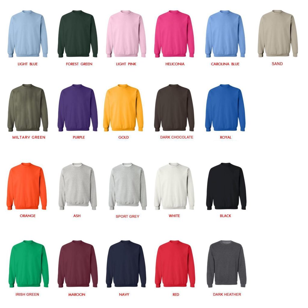 sweatshirt color chart - Blackpink Mall
